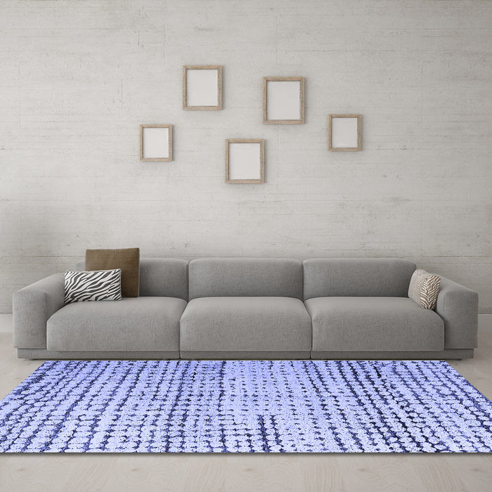 Machine Washable Solid Blue Modern Rug in a Living Room, wshabs4906blu