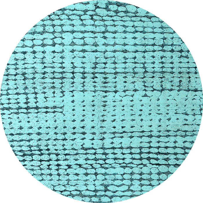Round Machine Washable Solid Light Blue Modern Rug, wshabs4906lblu