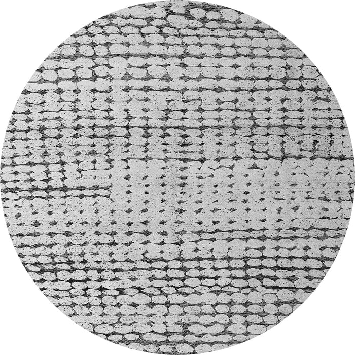 Round Machine Washable Solid Gray Modern Rug, wshabs4906gry