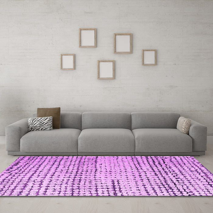 Machine Washable Solid Purple Modern Area Rugs in a Living Room, wshabs4906pur