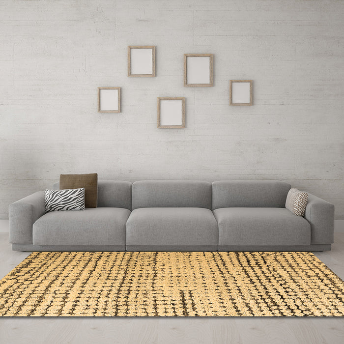 Machine Washable Solid Brown Modern Rug in a Living Room,, wshabs4906brn