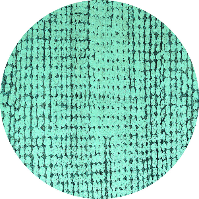 Round Solid Turquoise Modern Rug, abs4906turq