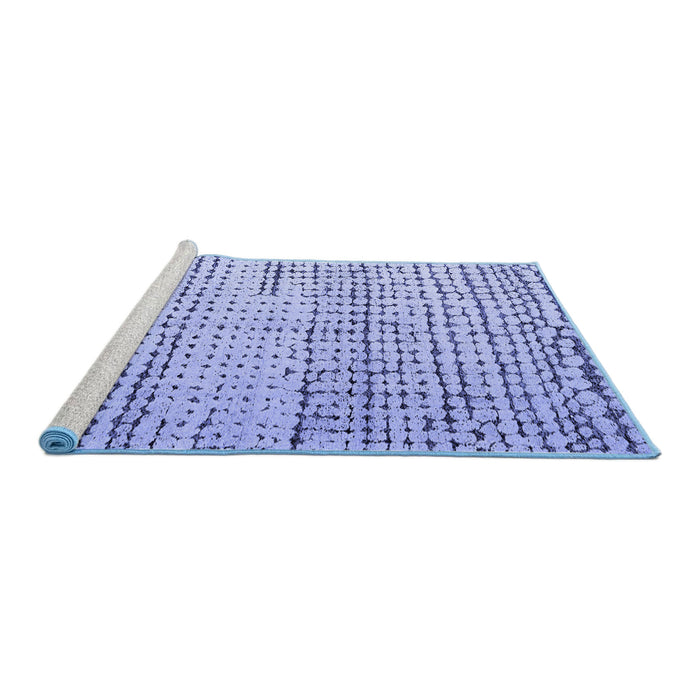 Sideview of Machine Washable Solid Blue Modern Rug, wshabs4906blu