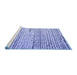 Sideview of Machine Washable Solid Blue Modern Rug, wshabs4906blu