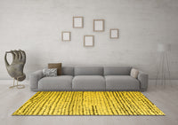 Machine Washable Solid Yellow Modern Rug, wshabs4906yw