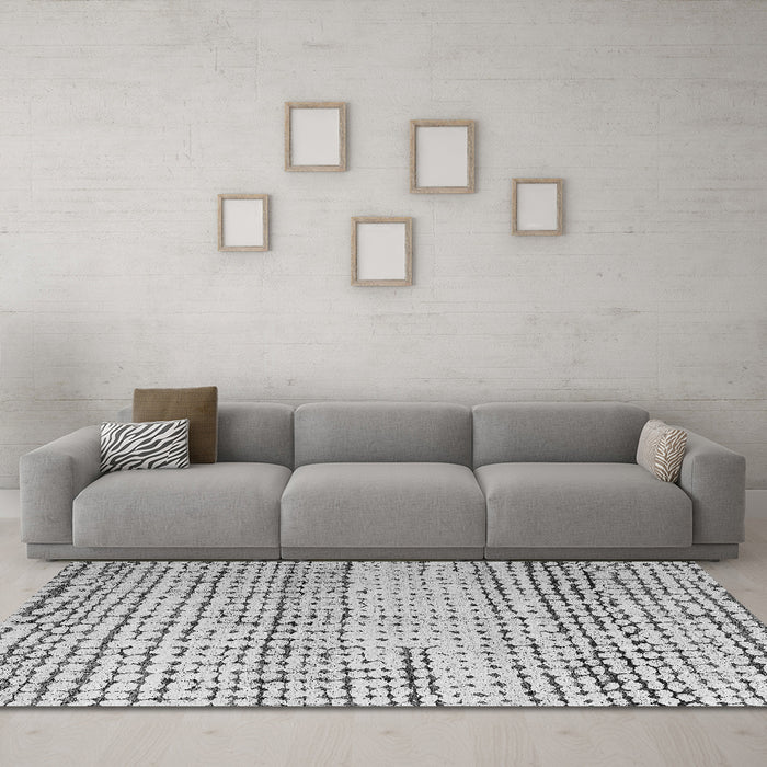 Machine Washable Solid Gray Modern Rug in a Living Room,, wshabs4906gry