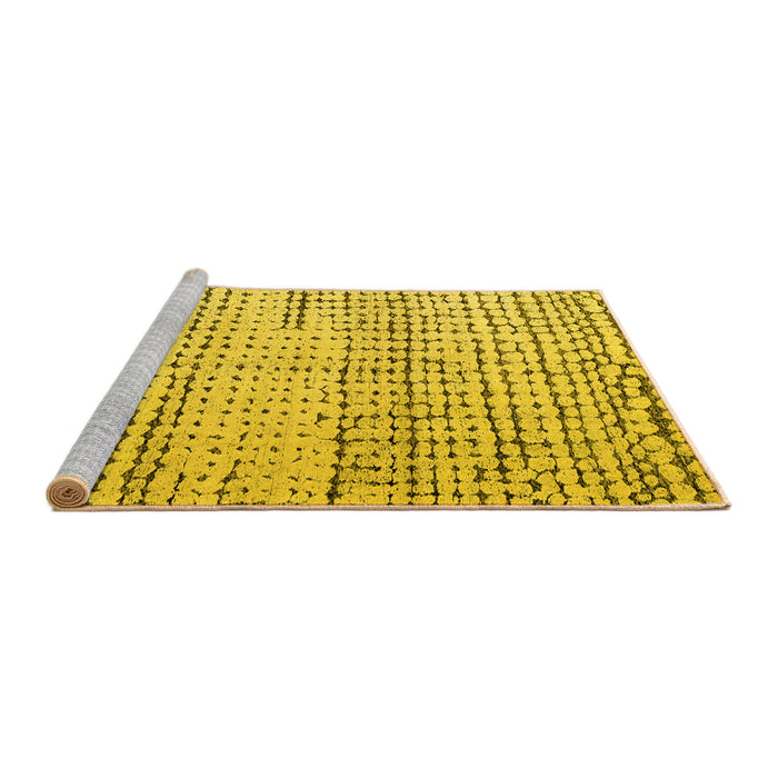 Sideview of Machine Washable Solid Yellow Modern Rug, wshabs4906yw