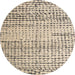 Round Abstract Dark Almond Brown Solid Rug, abs4906