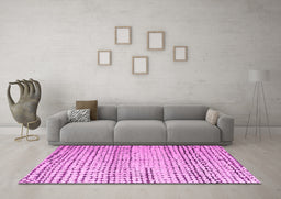 Machine Washable Solid Pink Modern Rug in a Living Room, wshabs4906pnk