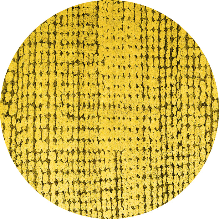 Round Solid Yellow Modern Rug, abs4906yw