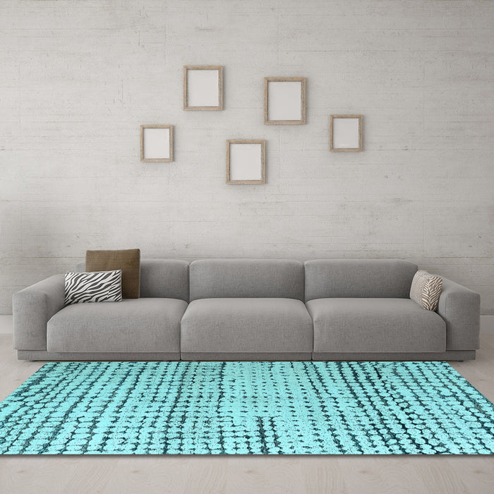 Machine Washable Solid Light Blue Modern Rug in a Living Room, wshabs4906lblu