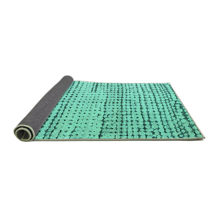Sideview of Solid Turquoise Modern Rug, abs4906turq