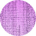 Round Machine Washable Solid Purple Modern Area Rugs, wshabs4906pur