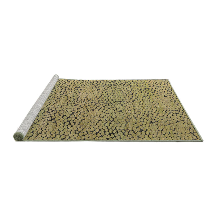 Sideview of Machine Washable Abstract Metallic Gold Rug, wshabs4907