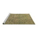 Sideview of Machine Washable Abstract Metallic Gold Rug, wshabs4907