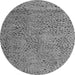 Round Abstract Gray Modern Rug, abs4907gry