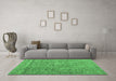 Machine Washable Abstract Emerald Green Modern Area Rugs in a Living Room,, wshabs4907emgrn