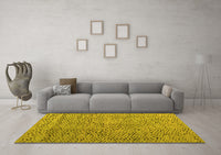 Machine Washable Abstract Yellow Modern Rug, wshabs4907yw