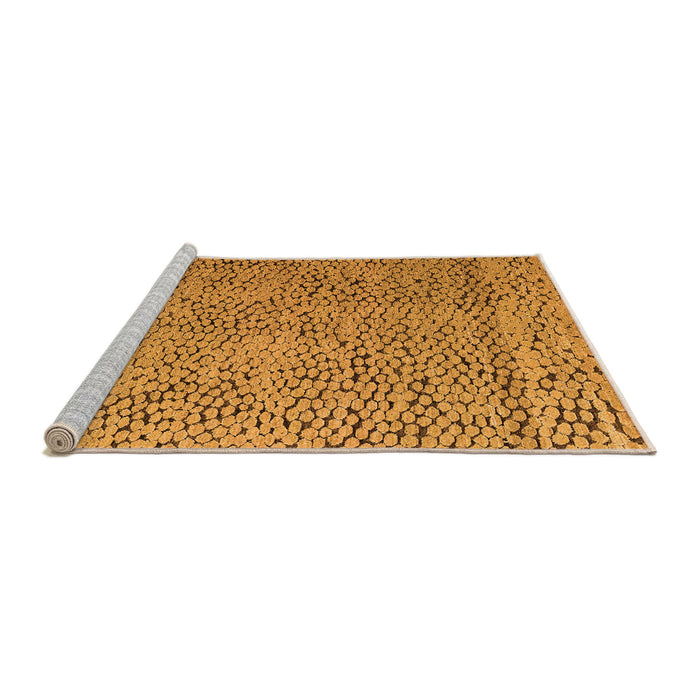 Sideview of Machine Washable Abstract Orange Modern Area Rugs, wshabs4907org