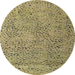 Round Abstract Metallic Gold Modern Rug, abs4907