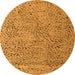 Round Abstract Orange Modern Rug, abs4907org