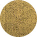 Round Machine Washable Abstract Brown Modern Rug, wshabs4907brn