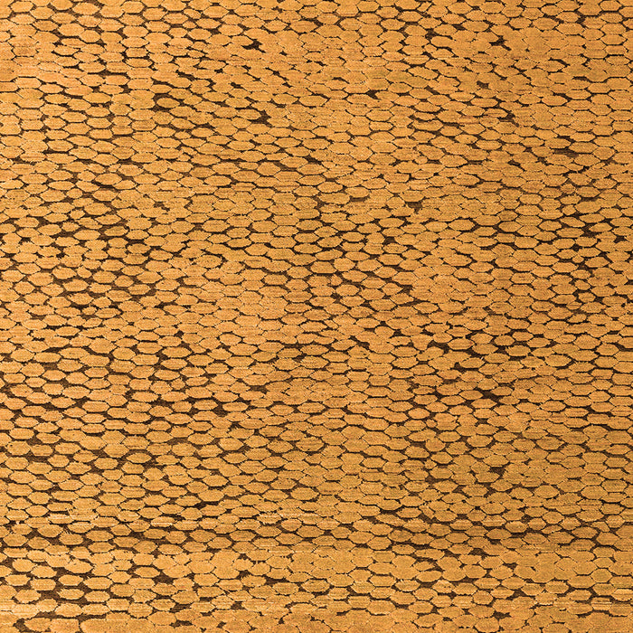 Square Machine Washable Abstract Orange Modern Area Rugs, wshabs4907org