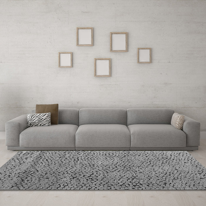 Machine Washable Abstract Gray Modern Rug in a Living Room,, wshabs4907gry