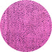 Round Abstract Pink Modern Rug, abs4907pnk