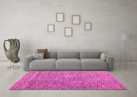 Machine Washable Abstract Pink Modern Rug, wshabs4907pnk