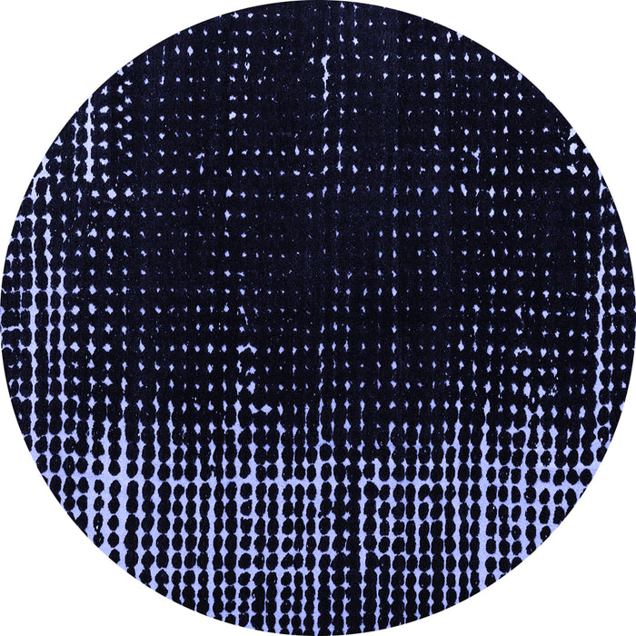 Round Machine Washable Abstract Blue Modern Rug, wshabs4908blu