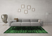 Machine Washable Abstract Emerald Green Modern Area Rugs in a Living Room,, wshabs4908emgrn