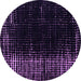 Round Machine Washable Abstract Purple Modern Area Rugs, wshabs4908pur