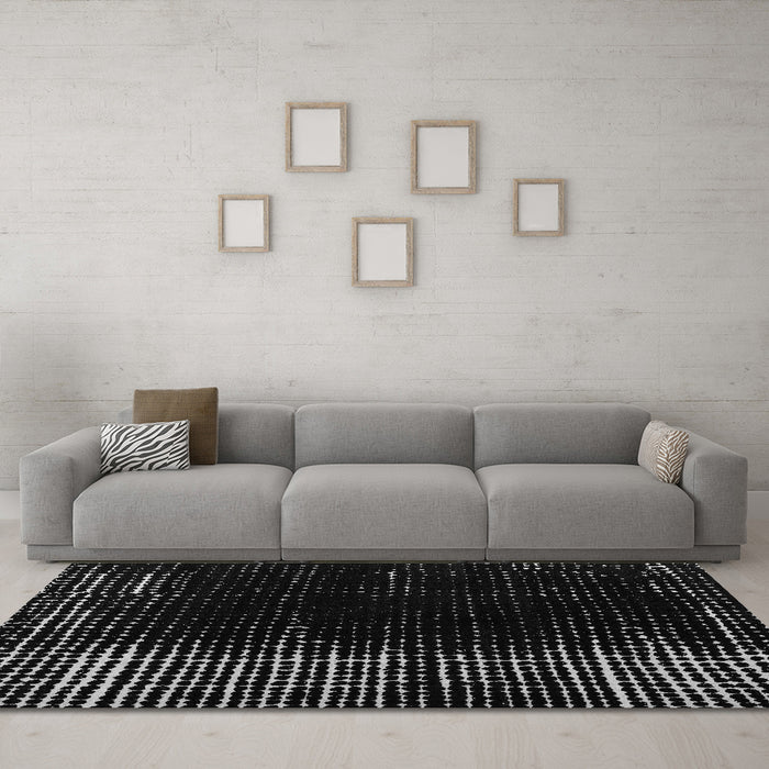 Machine Washable Abstract Gray Modern Rug in a Living Room,, wshabs4908gry