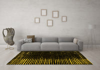 Machine Washable Abstract Yellow Modern Rug, wshabs4908yw