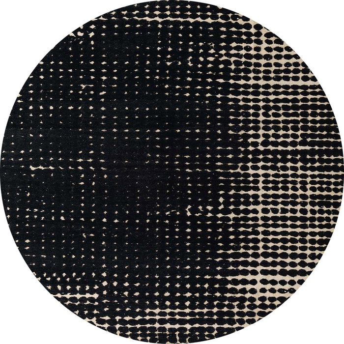 Round Abstract Gray Modern Rug, abs4908