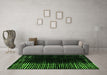 Machine Washable Abstract Green Modern Area Rugs in a Living Room,, wshabs4908grn