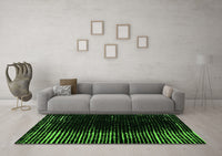 Machine Washable Abstract Green Modern Rug, wshabs4908grn