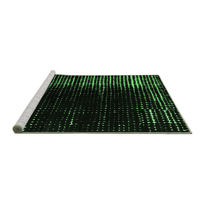 Sideview of Machine Washable Abstract Emerald Green Modern Area Rugs, wshabs4908emgrn