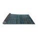 Sideview of Abstract Cadet Blue Green Modern Rug, abs4909