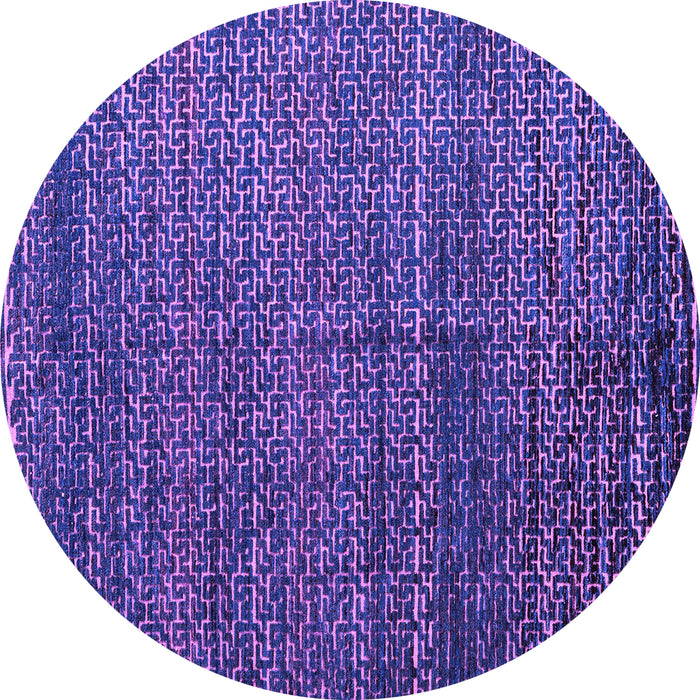 Round Abstract Purple Modern Rug, abs4909pur