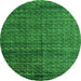 Round Abstract Green Modern Rug, abs4909grn