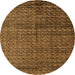 Round Abstract Orange Modern Rug, abs4909org