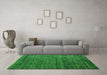 Machine Washable Abstract Green Modern Area Rugs in a Living Room,, wshabs4909grn