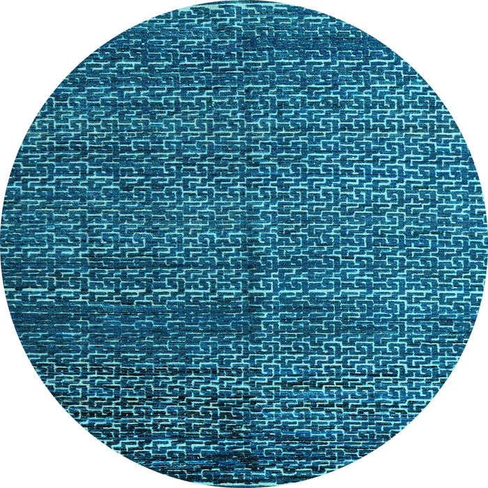 Round Abstract Light Blue Modern Rug, abs4909lblu