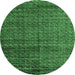 Round Abstract Emerald Green Modern Rug, abs4909emgrn