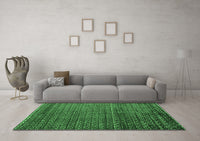 Machine Washable Abstract Emerald Green Modern Rug, wshabs4909emgrn