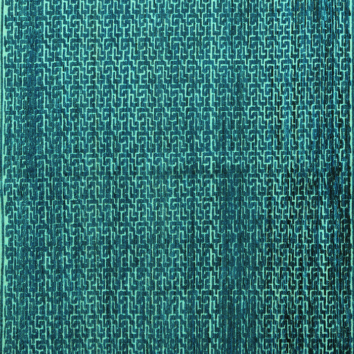 Square Machine Washable Abstract Turquoise Modern Area Rugs, wshabs4909turq
