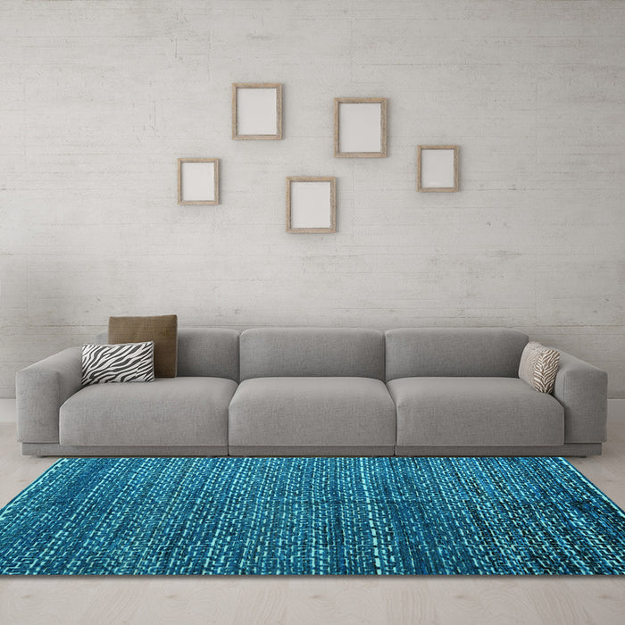 Machine Washable Abstract Light Blue Modern Rug in a Living Room, wshabs4909lblu