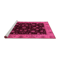 Sideview of Machine Washable Abstract Pink Modern Rug, wshabs490pnk
